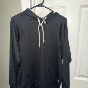 Vuori Dark Gray Hoodie with White Drawstring
